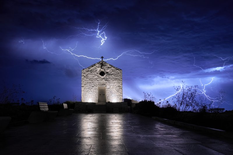 Dingli chapel storm, small archive frame