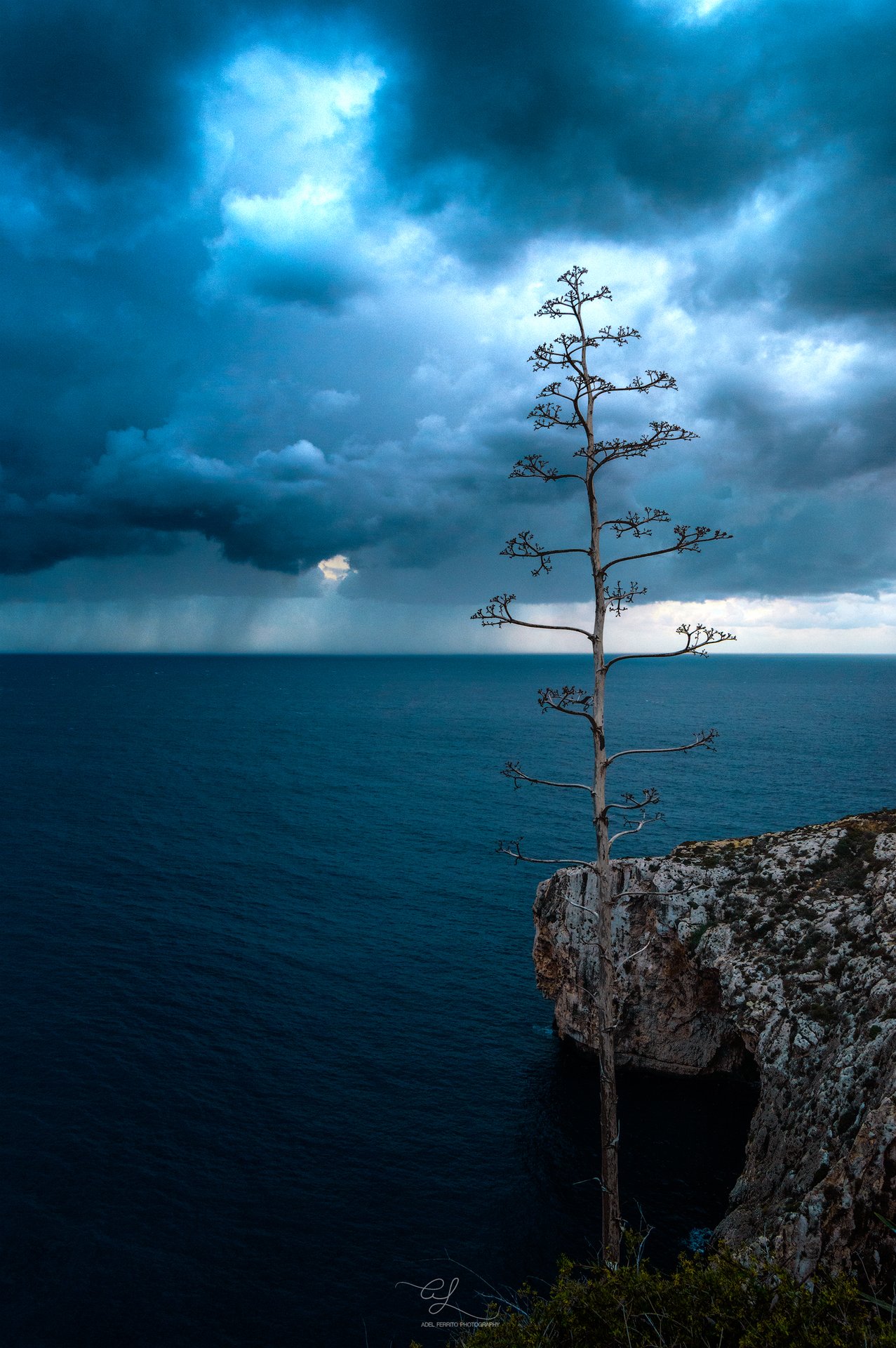 Blue Grotto storm, small archive frame
